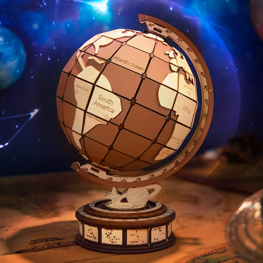 ZapTrends Premium 3D Wooden Globe | Elegant Home Decor & Unique Gift | Engaging Puzzle for kids/adults
