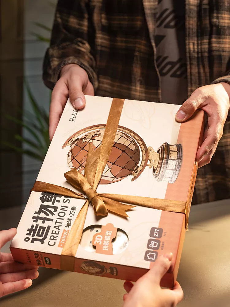 ZapTrends Premium 3D Wooden Globe | Elegant Home Decor & Unique Gift | Engaging Puzzle for kids/adults